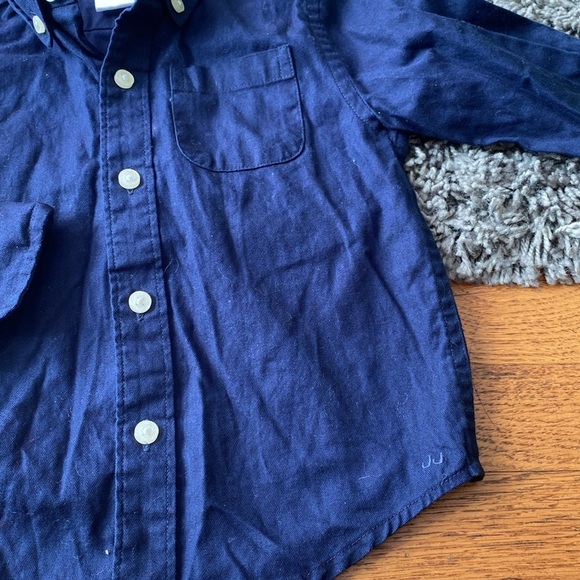 Janie & Jack Red Linen and Blue Cotton Button Down Shirt Bundle Sz 12-18 - Picture 15 of 16